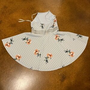 City Studio Light Blue Floral Midi Dress